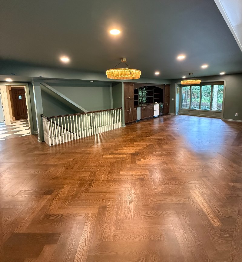 Hardwood floor professionally refinished by Luxx Flooring in Macomb, MI
